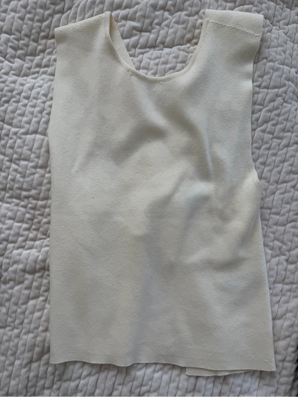 Zara Cream Ribbed Tank Top